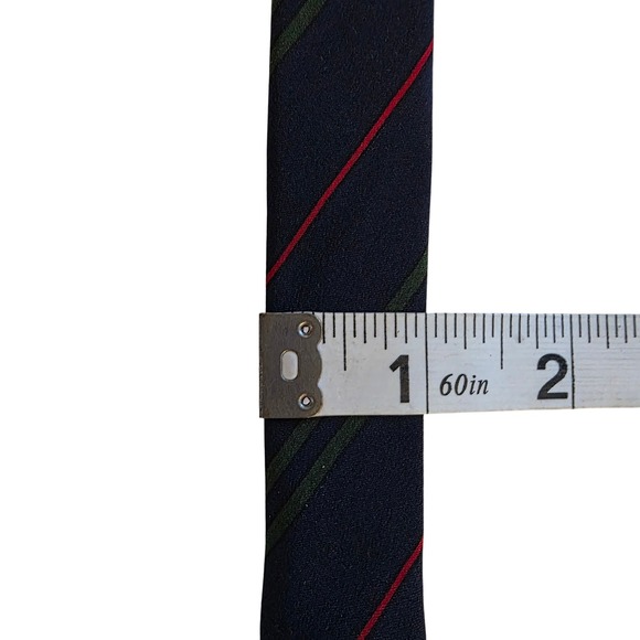 Sr David Indian Army Service Corps Tie Navy Red Green Stripe Silk Made in‎ Italy - Picture 5 of 5
